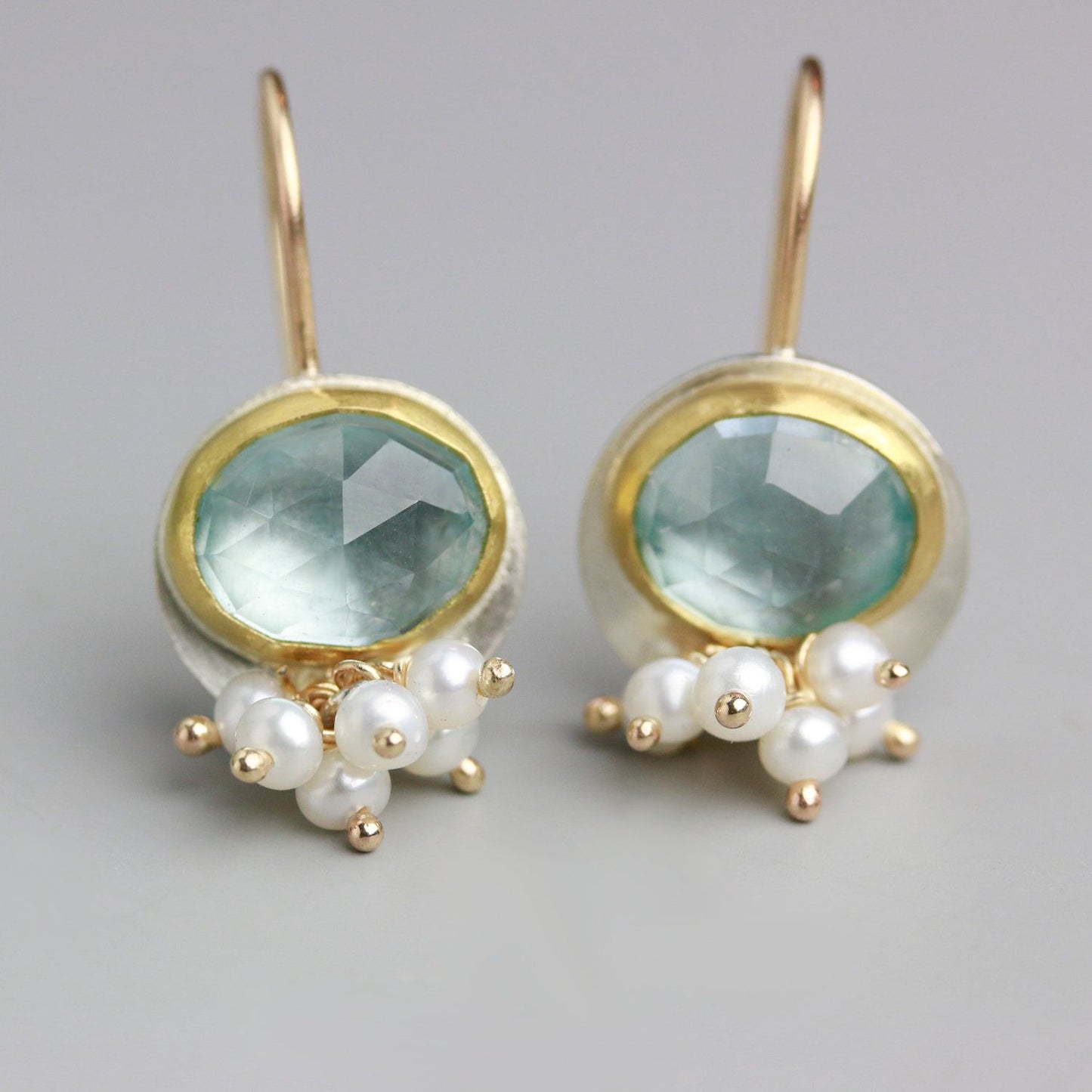Pendientes vintage de piedra azul claro