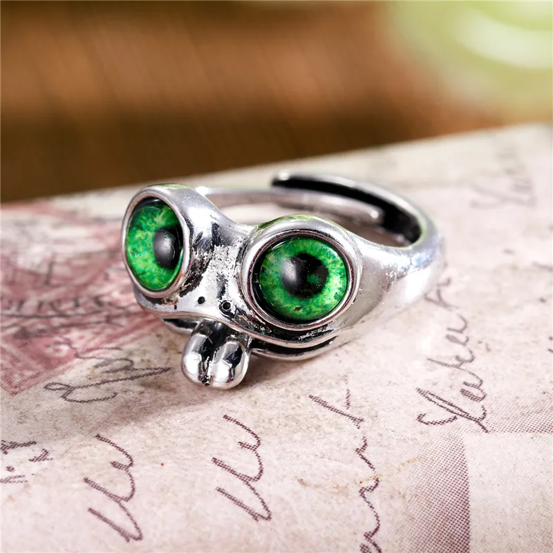 Anillo ajustable vintage de rana feliz