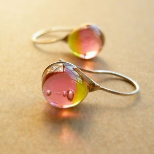 Pendientes de gotas de cristal cálido vintage