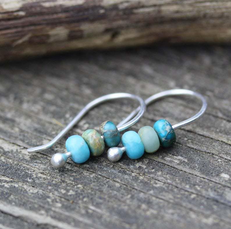 Pendientes de perlas turquesa