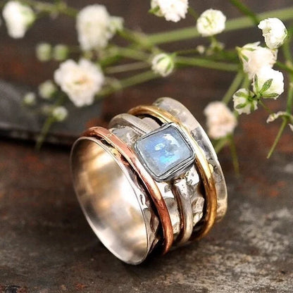 Anillo de meditación de ojo de gato grueso