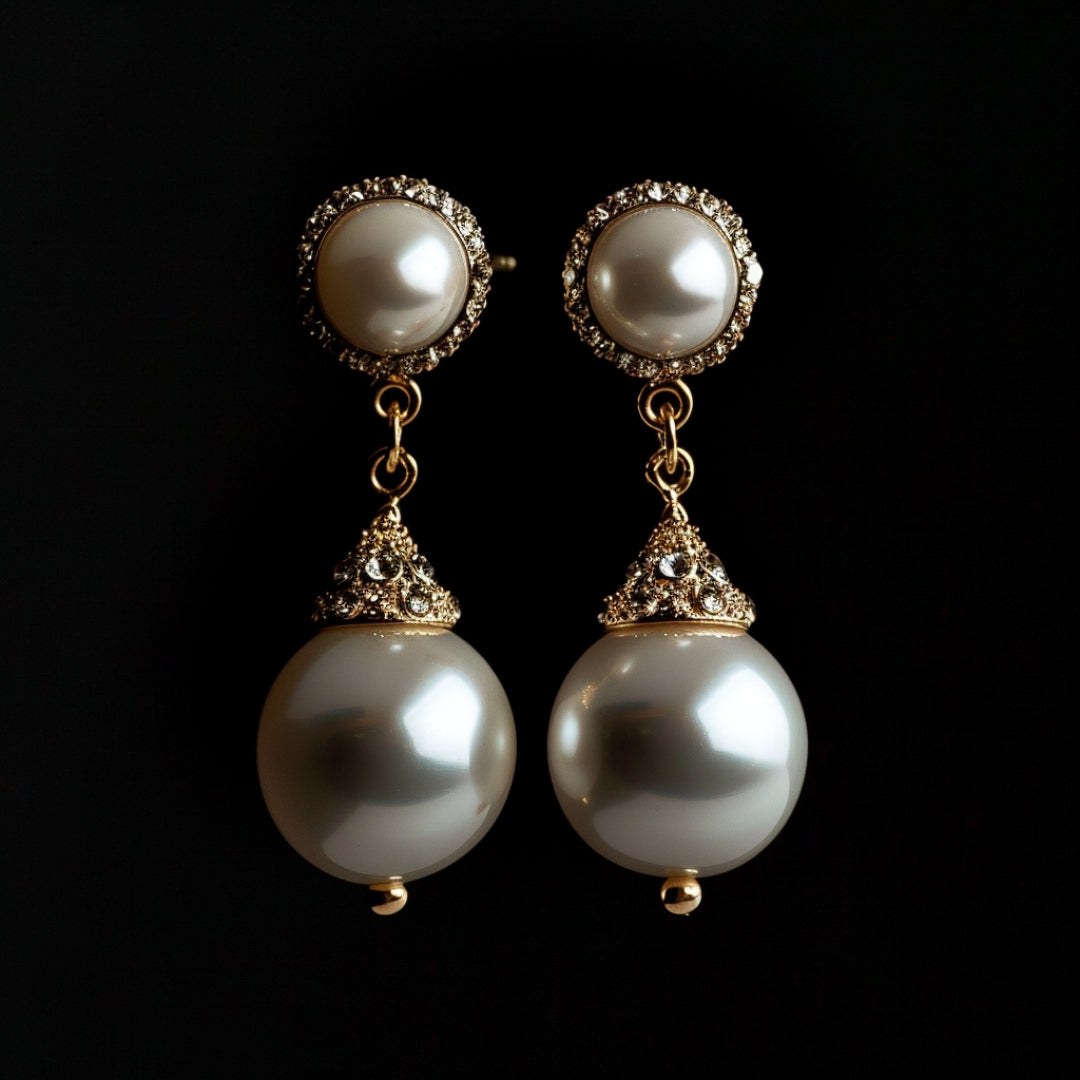 Pendientes de perlas colgantes