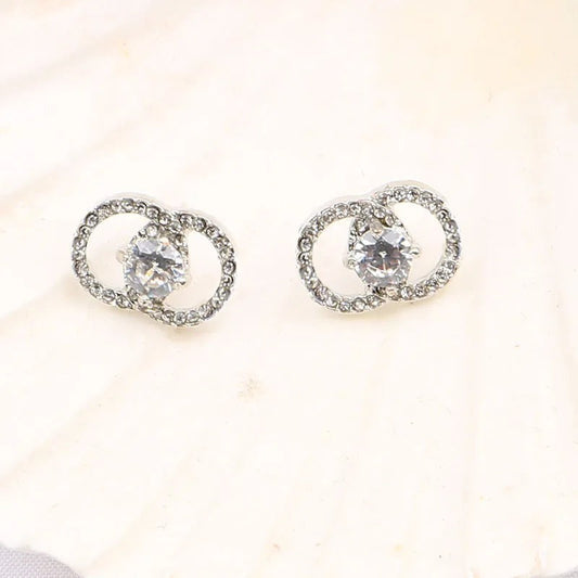 Pendientes Vintage de Zirconia en Espiral Brillantes