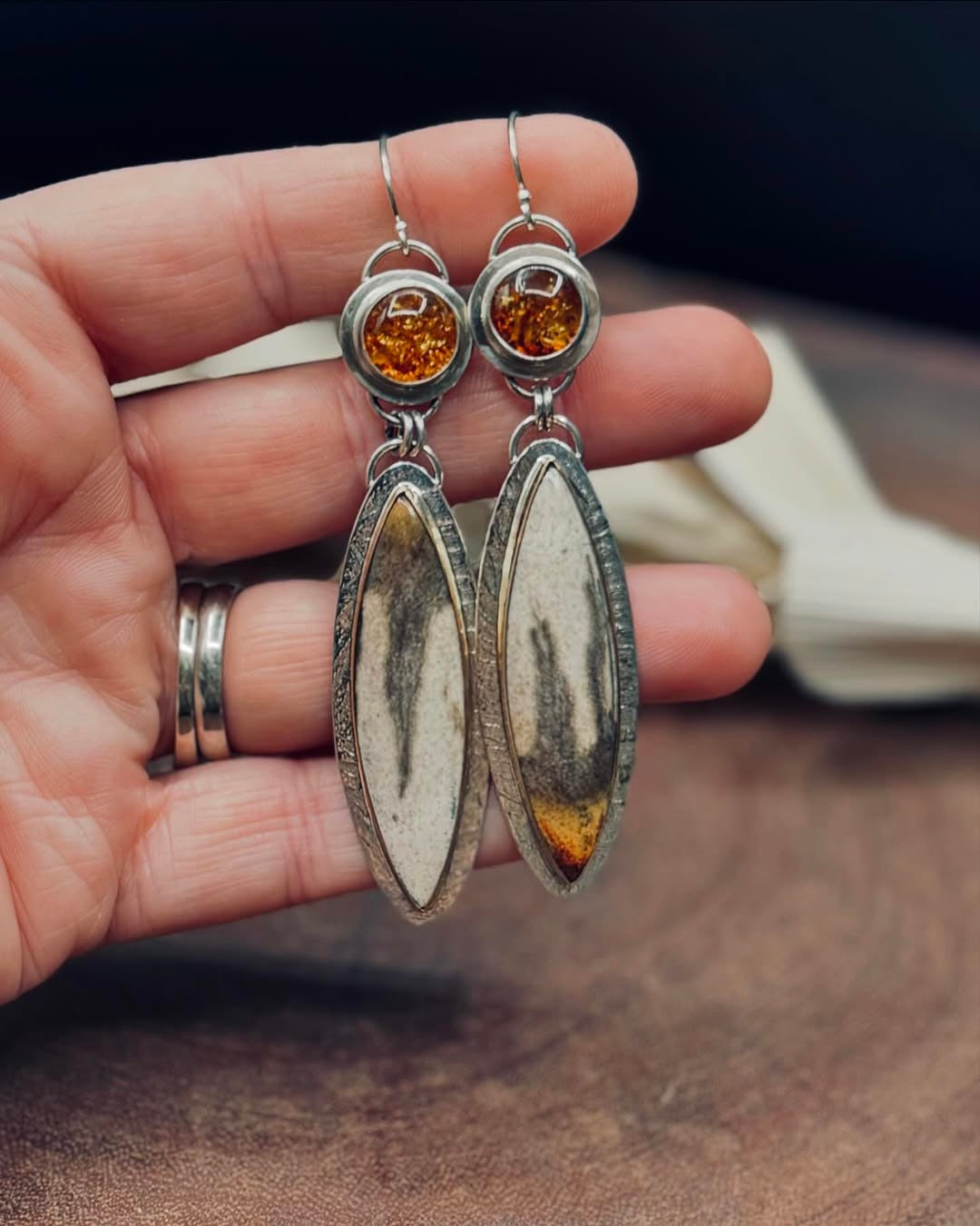 Pendientes Vintage Amarillo Colgantes