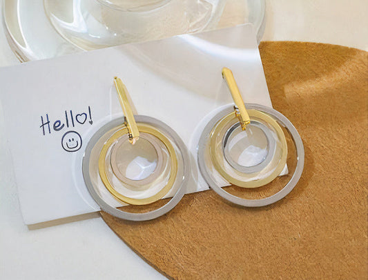 Pendientes redondeados de plata de ley vintage