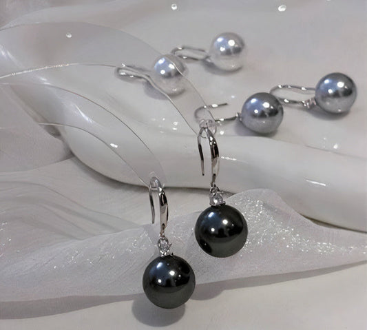 Pendientes de Perla Oscura