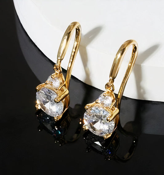 Pendientes de Gota de Cristal Vintage