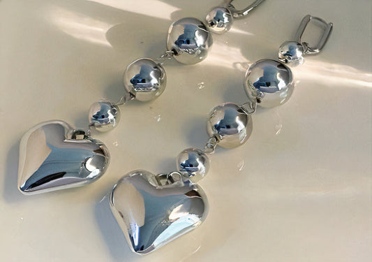 Pendientes de placa de plata vintage
