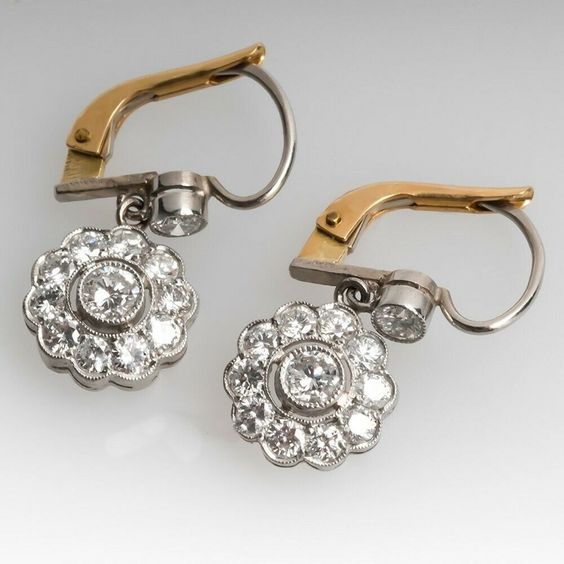 Pendientes de cristal vintage