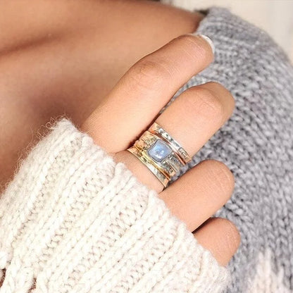 Anillo de meditación de ojo de gato grueso