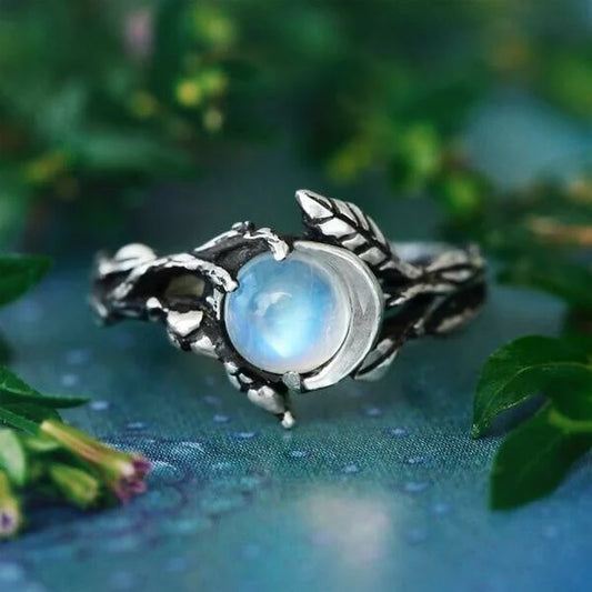 Anillo de Piedra Luna Celestial