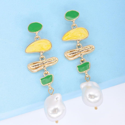 Pendientes de cristal coloridos vintage