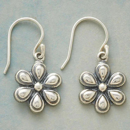 Pendientes Vintage de Plata con Margarita