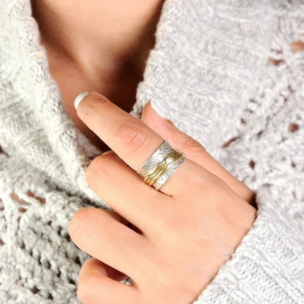 Anillo de meditación de piedra de luna
