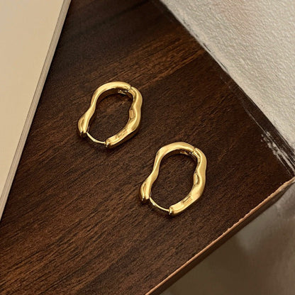 Pendientes Vintage Irregulares en Oro y Plata