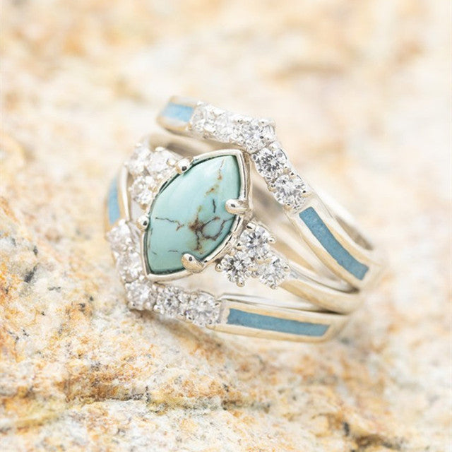 Anillo de piedra azul vintage