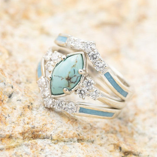 Anillo de piedra azul vintage