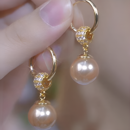 Pendientes Grandes con Perlas Colgantes