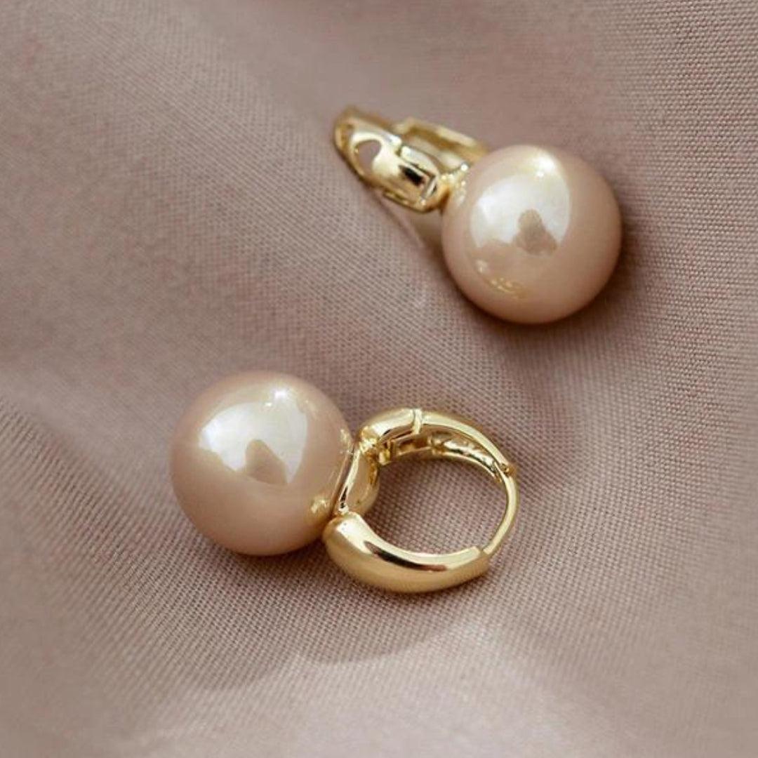 Pendientes de perlas chapados en oro