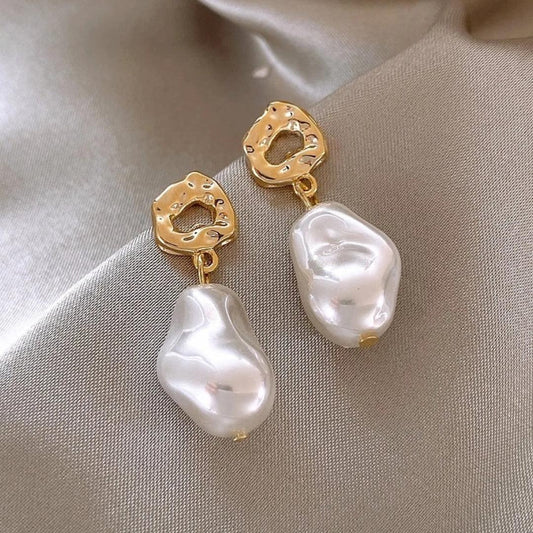Aretes Boho de Perlas en Oro