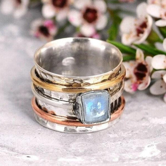 Anillo de meditación de ojo de gato grueso