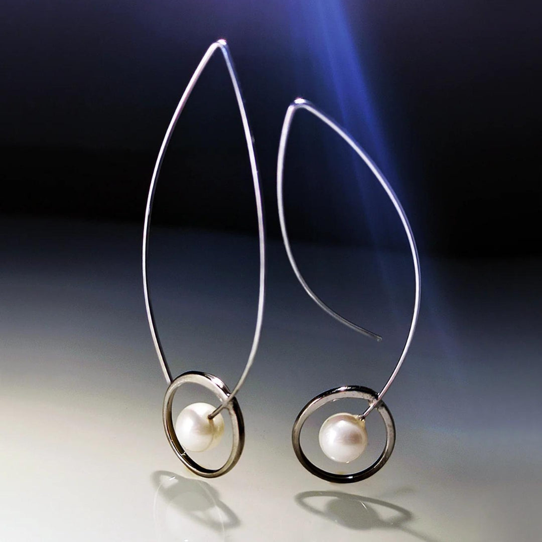Pendientes de plata bohemios con perlas