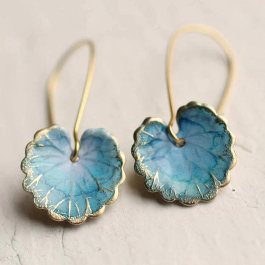 Pendientes Vintage con Hojas Azules