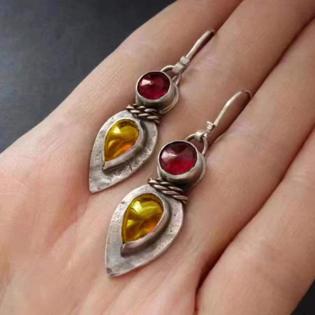 Pendientes de Piedras de Fuego Vintage