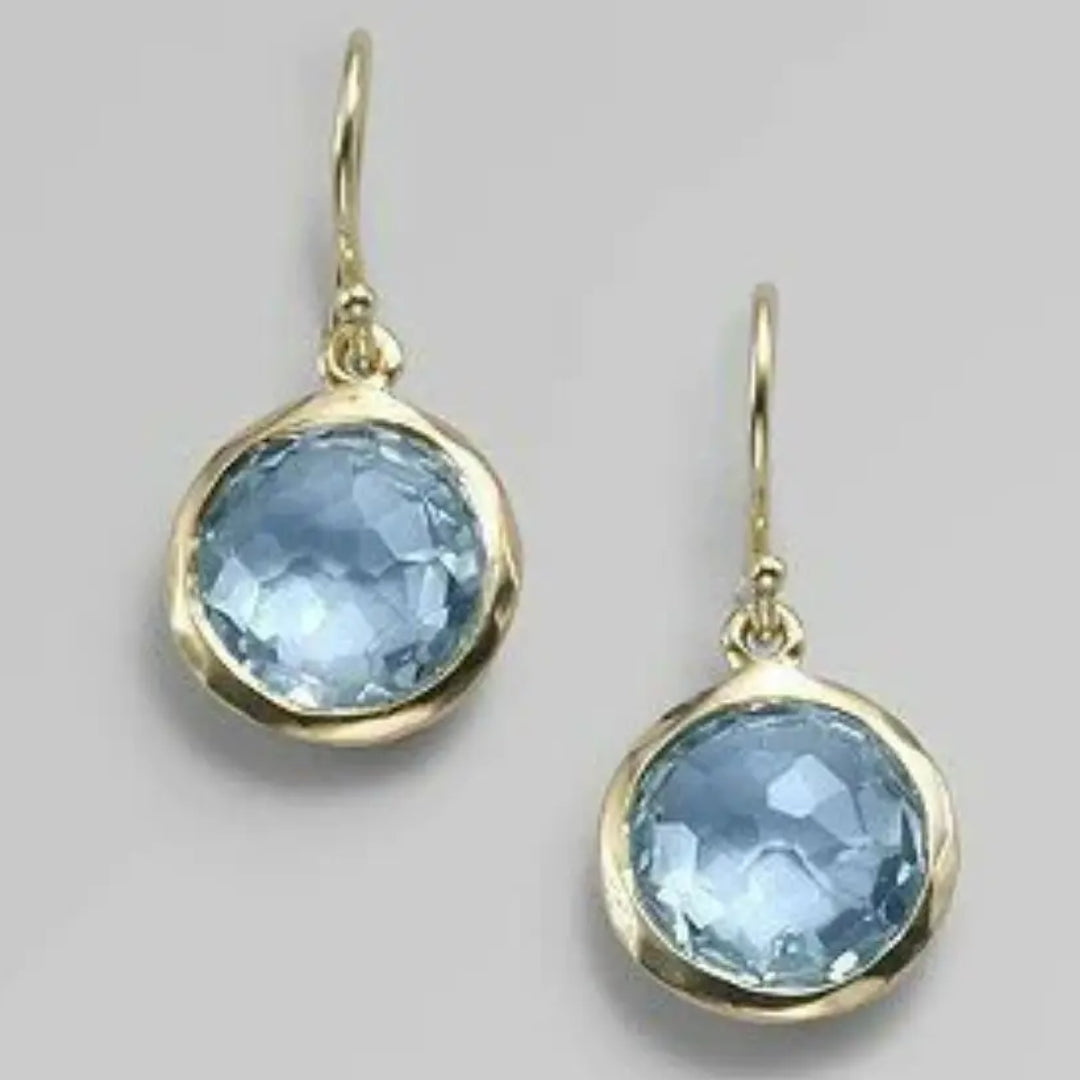 Pendientes vintage de cristal con incrustaciones azules