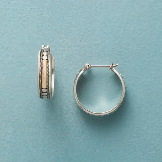 Pendientes de aro pequeños vintage de plata