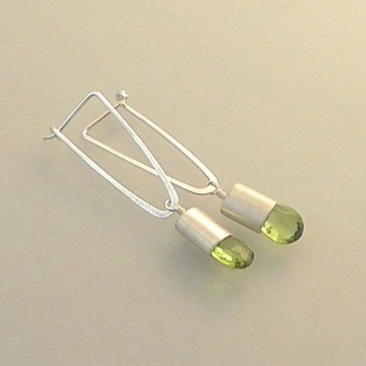 Pendientes vintage de cristal colgantes en forma de aceituna