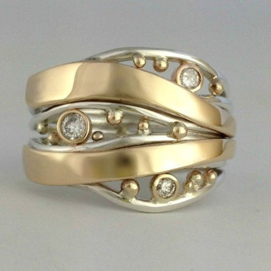 Anillo grueso vintage dorado