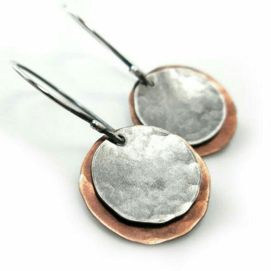 Aretes vintage plateados y bronceados
