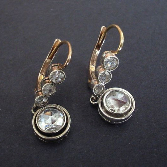 Pendientes Vintage de Zirconia Dorada