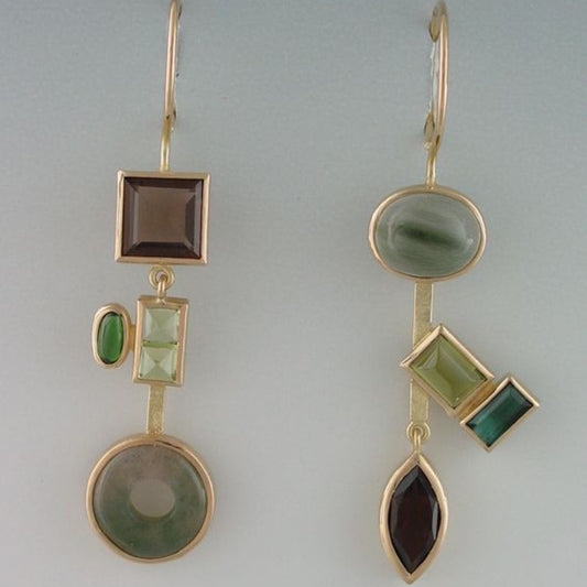 Pendientes vintage colgantes de cristales con bosque