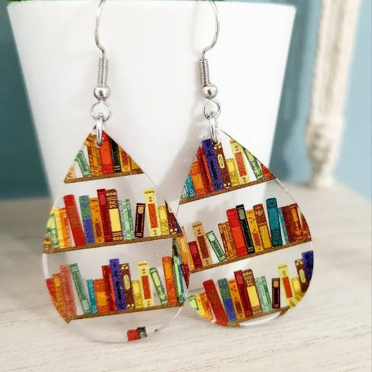 Pendientes vintage de gotas de agua coloridas