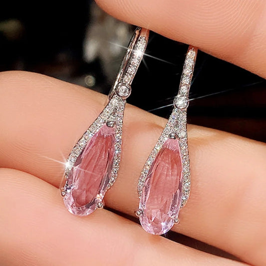 Pendientes Vintage de Cristal Rojo con Gotas