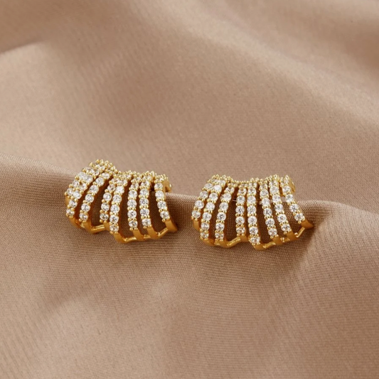 Pendientes de aro con perlas de oro