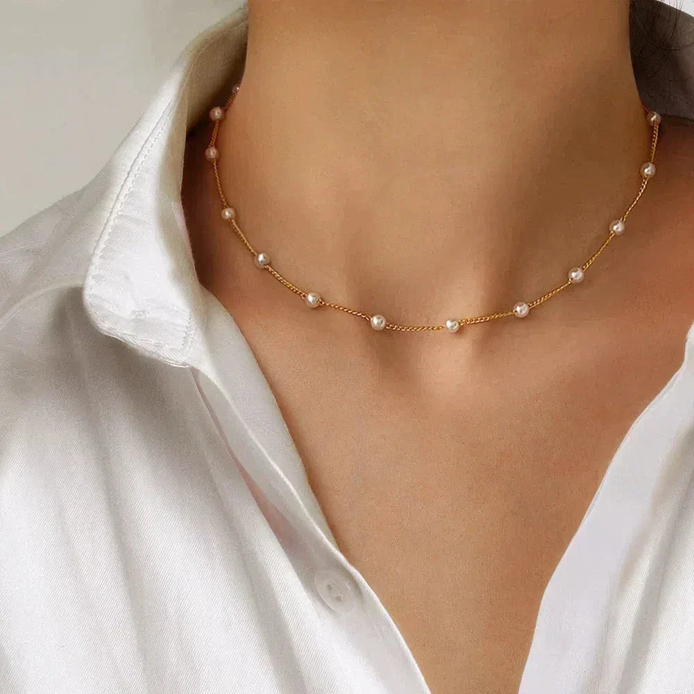 Collar de Perlas de Oro