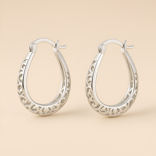 Pendientes Vintage de Plata Revestidos de Hiedra