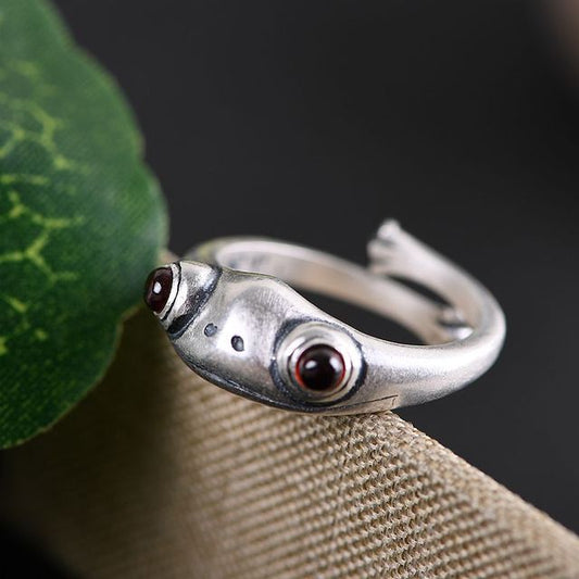 Anillo ajustable vintage de rana