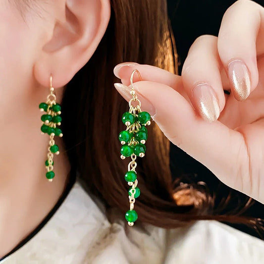 Pendientes de uvas verdes vintage