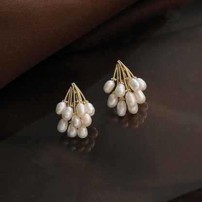 Pendientes de coral con perlas de agua dulce