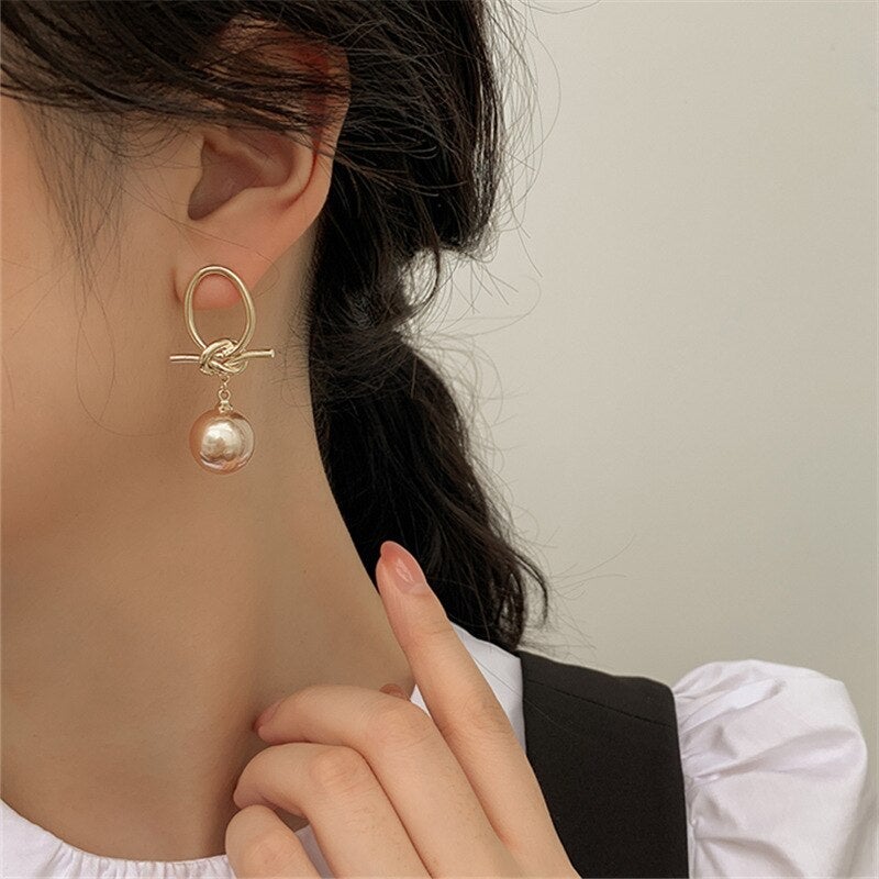 Pendientes de aro con perlas en oro
