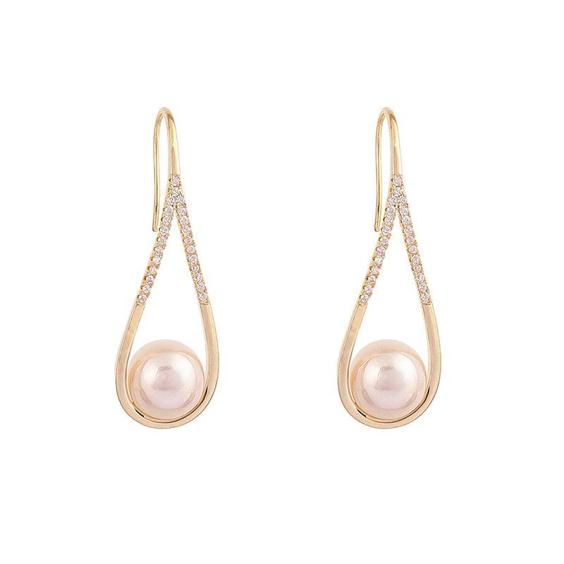 Pendientes de Perlas en Oro Rosa