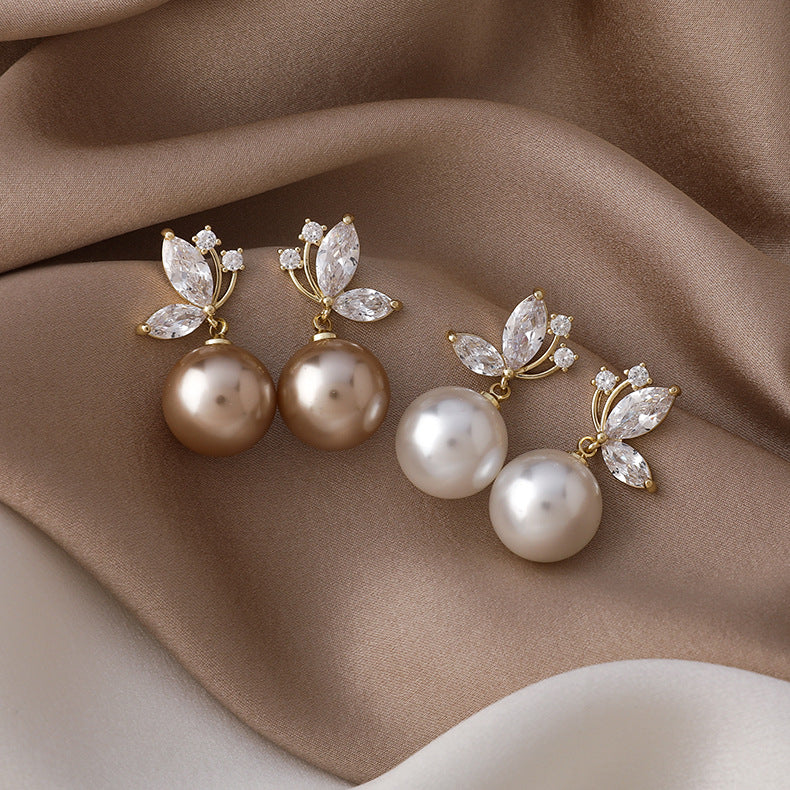Aretes de Cristal con Perla Exótica