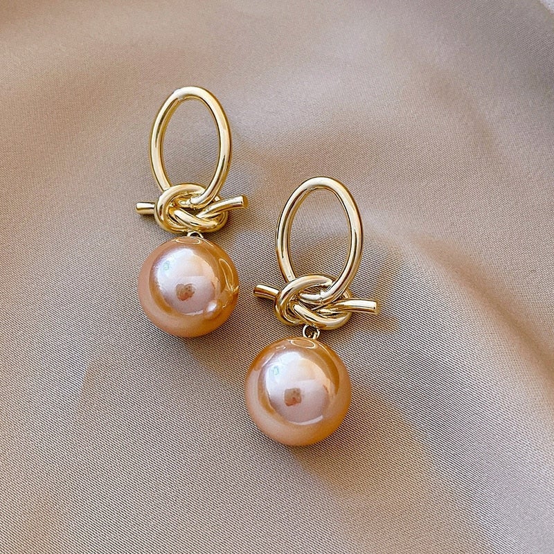 Pendientes de aro con perlas en oro