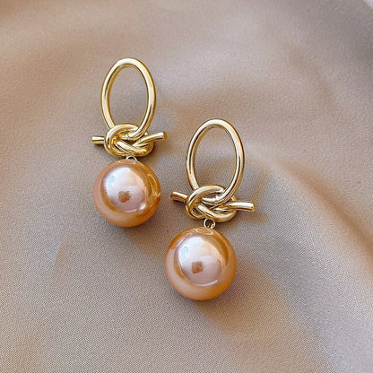 Pendientes de aro con perlas en oro