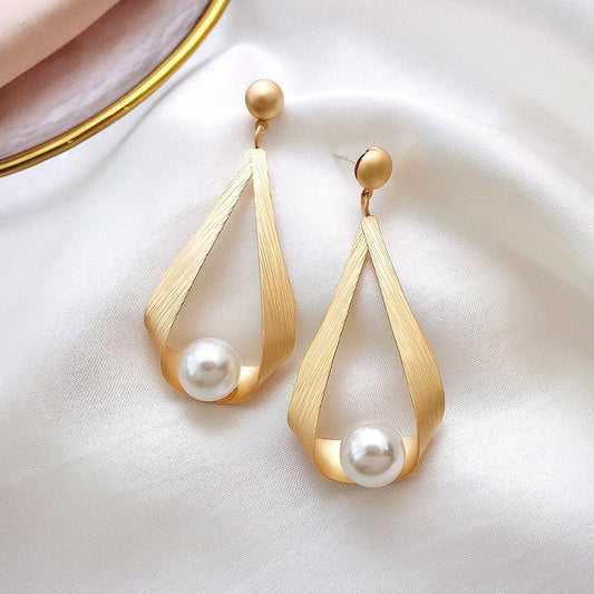 Pendientes de cristal y perlas redondas