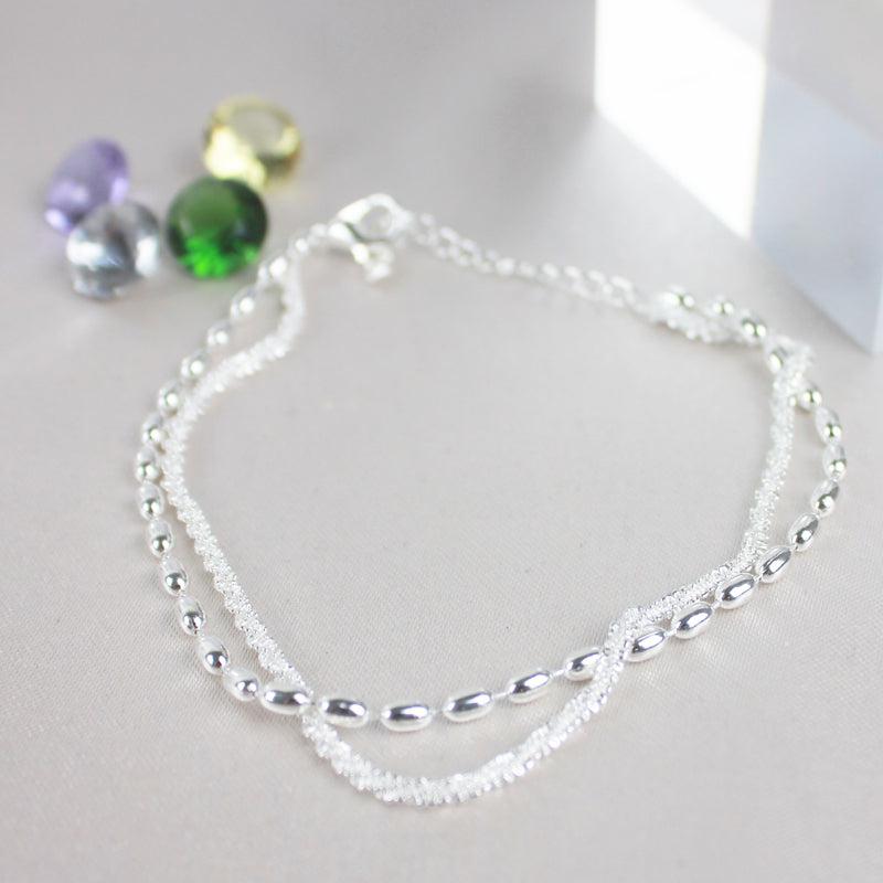 Pulsera de circonia plateada